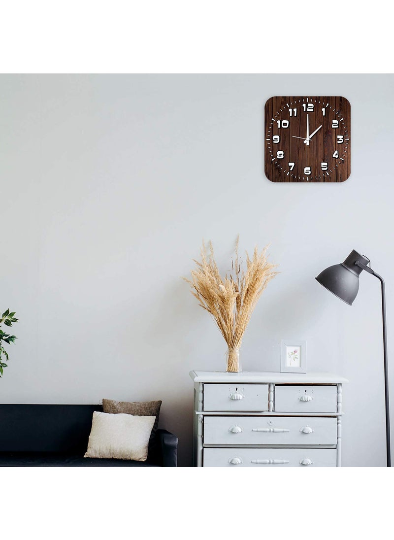 Rockford Rockford Wood Texture on Digital Print Wall Clock Without Glass for Home/Bedroom/Kitchen and Office, 11X11 Inches, Brown  - Image 3