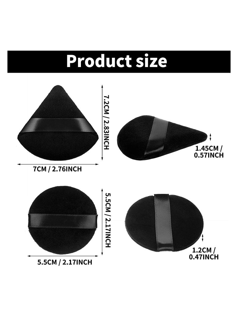 ORiTi 2 PCS Triangle Powder Puffs Face Cosmetic Powder Puff Washable Reusable Soft Plush Powder Makeup Sponge - Image 2
