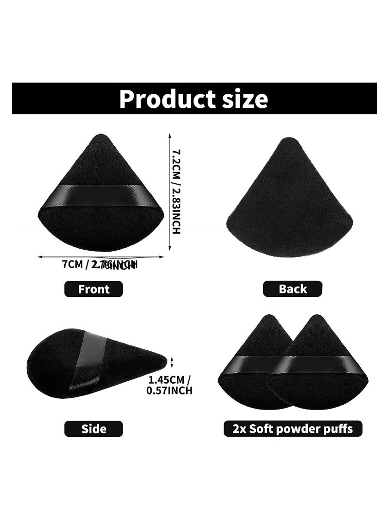 ORiTi 2 PCS Triangle Powder Puffs Face Cosmetic Powder Puff Washable Reusable Soft Plush Powder Makeup Sponge - Image 3