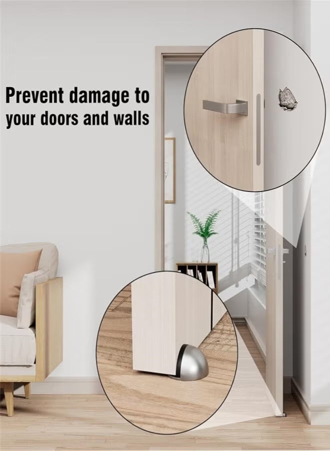 سدادة باب، سدادة باب أرضية لأسفل الباب، واقي حائط من المطاط الأسود بدون حفر، 4 عبوات - Image 3