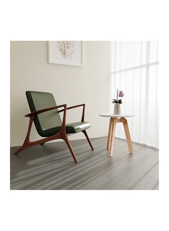 YI ONE Coffee Table – Round White Powder-Coated Top with Wooden Legs, 500×500×520 mm, Indoor & Outdoor Modern Side Table - Image 2