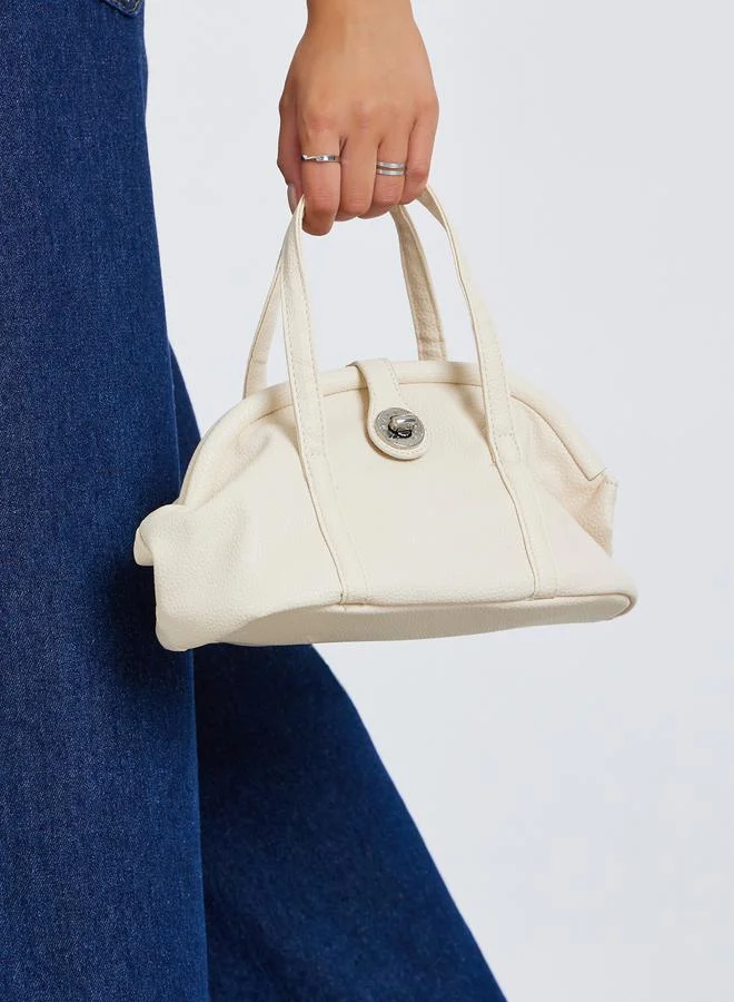 Styli Women Off White Dome Satchel Handbag
