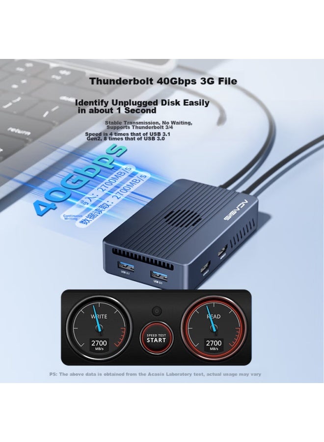 Acasis Thunderbolt 3 Expansion Dock, Nvme M.2 Portable Hard Drive Enclosure, Ultra Hd 8k Thunderbolt Converter, Compatible With Laptops, Thunderbolt 3 Expansion Dock Tbu405max - Image 2