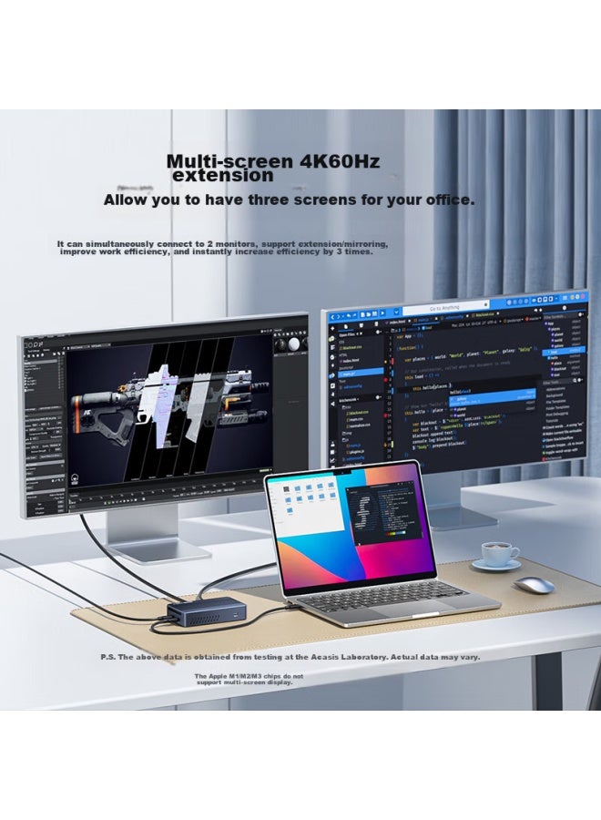 Acasis Thunderbolt 3 Expansion Dock, Nvme M.2 Portable Hard Drive Enclosure, Ultra Hd 8k Thunderbolt Converter, Compatible With Laptops, Thunderbolt 3 Expansion Dock Tbu405max - Image 4