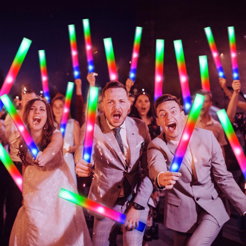 OLUPP 72PCS Foam Glow Sticks, Foam Light Up Sticks with 3 Modes Colorful Flashing, Glow Sticks for Wedding, Glow Stick Bulk Party Pack for Wedding, Raves, Concert, Camping, Carnival - Image 5