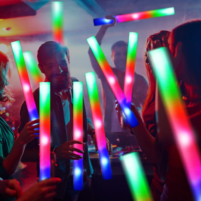 OLUPP 72PCS Foam Glow Sticks, Foam Light Up Sticks with 3 Modes Colorful Flashing, Glow Sticks for Wedding, Glow Stick Bulk Party Pack for Wedding, Raves, Concert, Camping, Carnival - Image 4