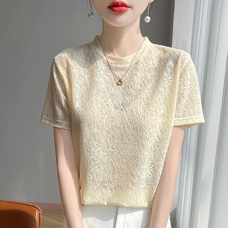 2025 Summer Fashion Trend Jacquard Lyocell Tencel Short Sleeves - Image 1