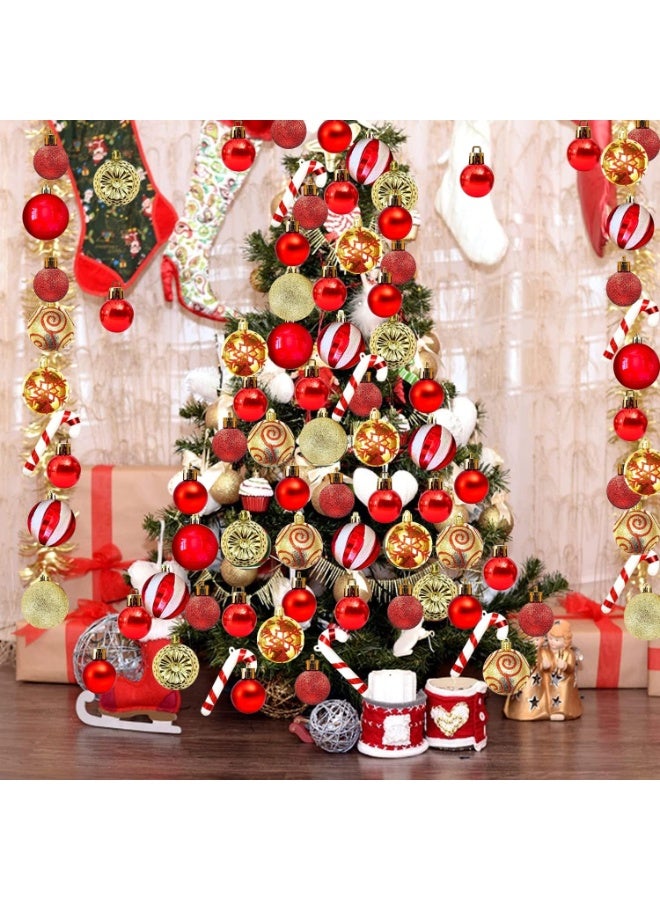 AIWANTO 40Pcs Red, White & Gold Christmas Ornaments Set – Shatterproof Balls & Baubles for Christmas Tree, Glitter & Matte Finish, Holiday Party Home Decorations - Image 4