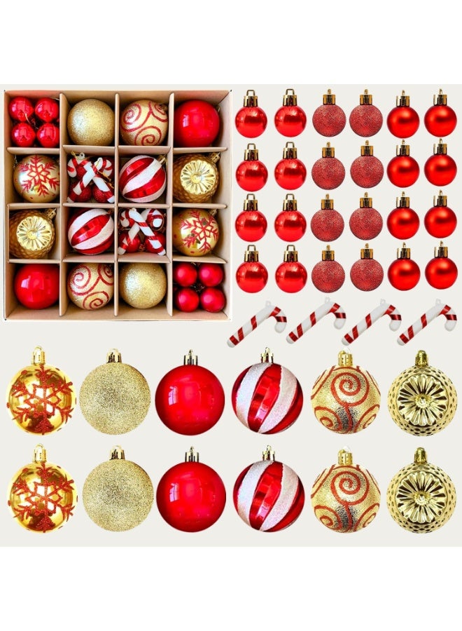 AIWANTO 40Pcs Red, White & Gold Christmas Ornaments Set – Shatterproof Balls & Baubles for Christmas Tree, Glitter & Matte Finish, Holiday Party Home Decorations - Image 1