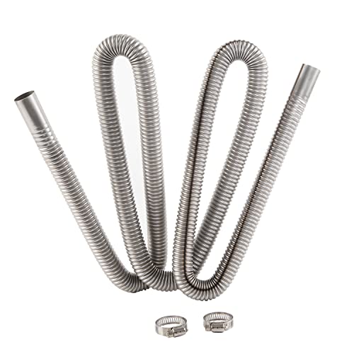 KAABEE Diesel Heater Exhaust Pipe Flexible Exhaust Tubing Generator Flex Extension Pipe Stainless Steel 1"/2.5cm Inner Diameter (78INCH 200CM) - Image 1