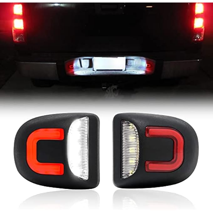 R&F Auto Red UShaped Led License Plate Lights Compatible With Silverado  Sierra 1500 2500 3500 HdAvalancheTahoeSuburbanTraverseYukonYukon XlEscalade  EsvExt Pickup Tag Lamp - Image 2