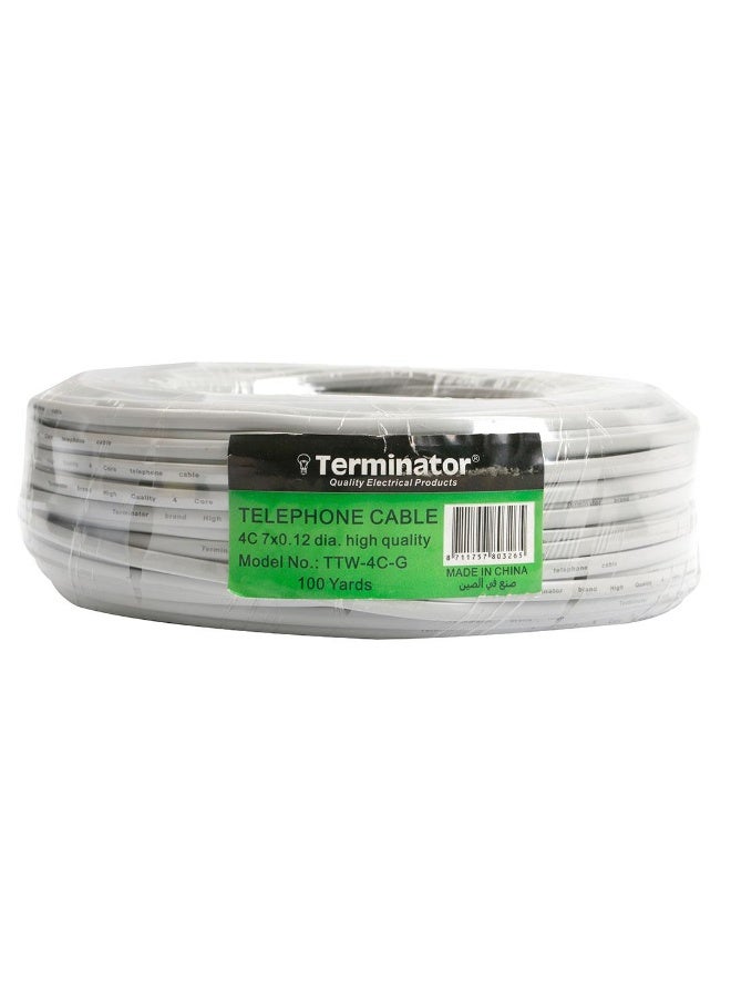 Terminator Telephone Cable – TTW 4C  High-quality telephone cable. It is 100 yards wire, comes with 4 cores. It is made of PVC material. Long-lasting Telephone Cable - Image 1