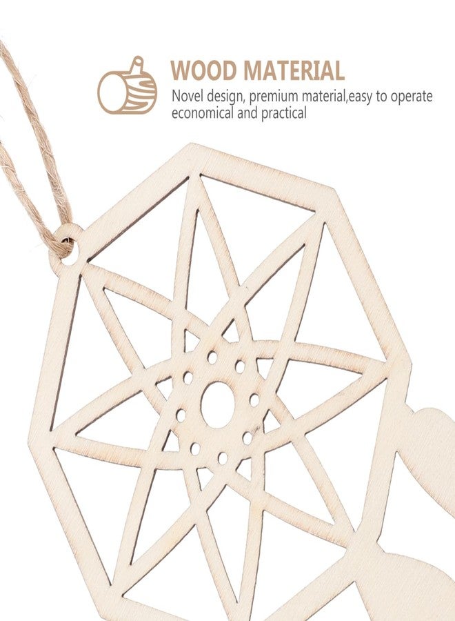 Artibetter Wooden Dream Catcher Ornaments to Paint: 40 Sets DIY Blank Unfinished Wood Cutouts Ornament - 4 Styles Wooden Crafts Slices Circles for Crafts Home Decoration Project - Image 4
