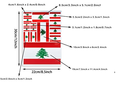 CANTENDO 3Pack Lebanon Flag Decal Lebanese Flags Reflective Vinyl Car Stickers for Car Window Bumper Waterproof Sticker 12 x 85 Inch - Image 3
