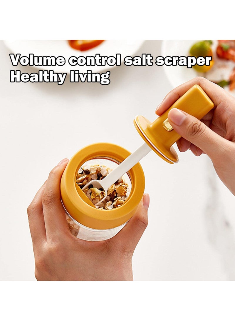 UrbanEssentia Glass Spice Jars with Spoon Cover, Set of 3pcs, Retractable Spoon, 275ml Seasoning Jars With Air-Tight Lid, Spice Organizer Bottles, Kitchen Organizer Condiment Pots.  - Image 3
