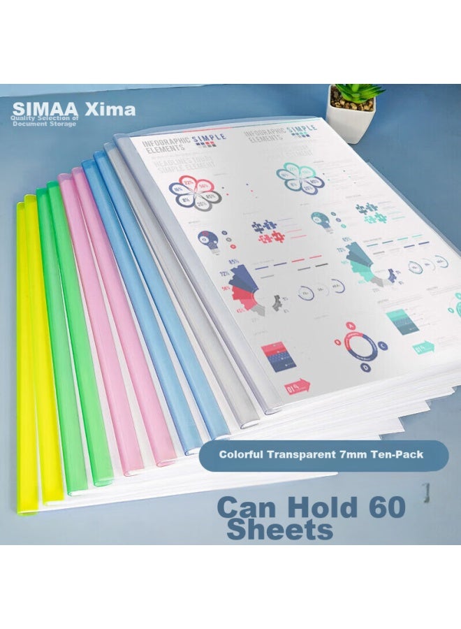 Simaa 10 A4 ملفات سحب قطرات الماء الملونة، ملفات التقارير المكتبية، ملفات سحب 7mm، ملفات المستندات، القرطاسية، 6894 - Image 1