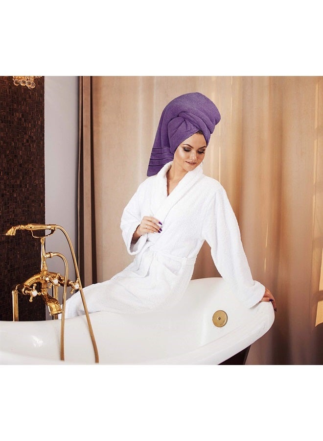 Utopia Towels 8-Piece Luxury Towel Set, 2 Bath Towels, 2 Hand Towels, and 4 Wash Cloths, 600 GSM 100% Ring Spun Cotton Highly Absorbent Viscose Stripe Towels Ideal for Everyday use (Plum)