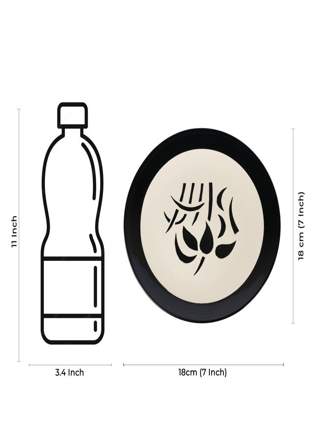 Caffeine Ceramic Handmade Stoneware Black Imperial Quarter Plate 7”(Set of 4 Dishwasher & Microwave Safe) - Image 5