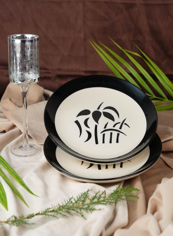 Caffeine Ceramic Handmade Stoneware Black Imperial Quarter Plate 7”(Set of 4 Dishwasher & Microwave Safe) - Image 2