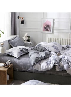 Sharpdo 4-Piece Bedding Set Sheet set Comforter Set Luxurious Cotton and Soft  Microfiber with 1 Duvet/Quilt Cover and 1 Flat sheet and 2 Pillowcases  Single 1.5m bed (150*200CM)  - Image 5
