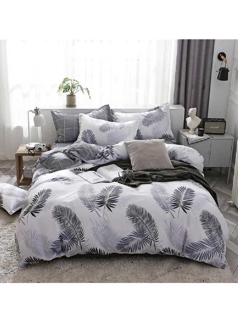 Sharpdo - 4-Piece Bedding Set Sheet set Comforter Set Luxurious Cotton and Soft  Microfiber with 1 Duvet/Quilt Cover and 1 Flat sheet and 2 Pillowcases  Single 1.5m bed (150*200CM) - Image 1