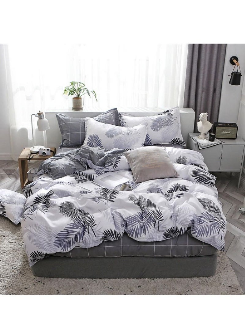 Sharpdo - 4-Piece Bedding Set Sheet set Comforter Set Luxurious Cotton and Soft  Microfiber with 1 Duvet/Quilt Cover and 1 Flat sheet and 2 Pillowcases  Single 1.5m bed (150*200CM) - Image 1