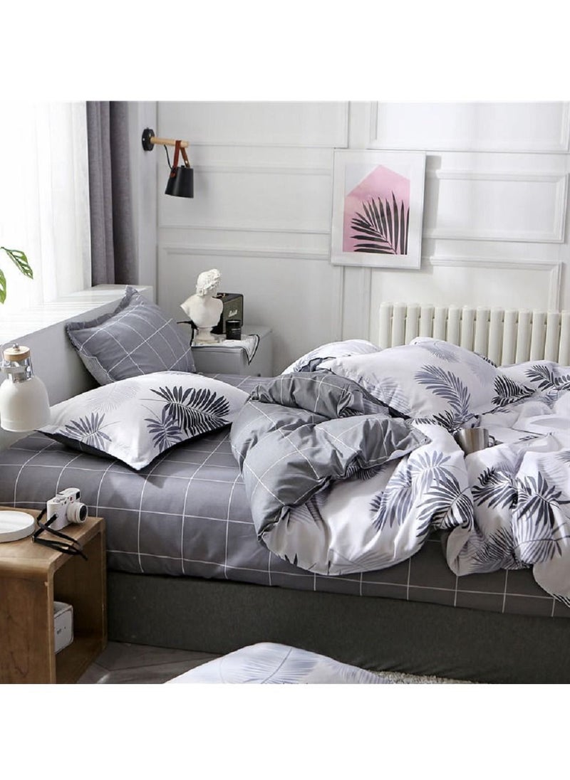 Sharpdo - 4-Piece Bedding Set Sheet set Comforter Set Luxurious Cotton and Soft  Microfiber with 1 Duvet/Quilt Cover and 1 Flat sheet and 2 Pillowcases  Single 1.5m bed (150*200CM) - Image 1