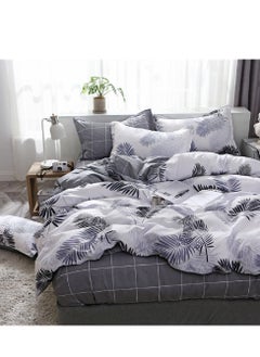 Sharpdo 4-Piece Bedding Set Sheet set Comforter Set Luxurious Cotton and Soft  Microfiber with 1 Duvet/Quilt Cover and 1 Flat sheet and 2 Pillowcases  Single 1.5m bed (150*200CM)  - Image 3