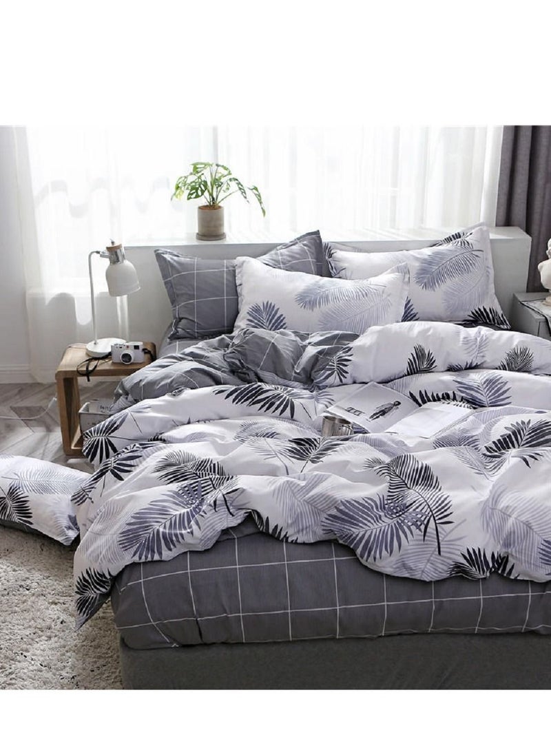 Sharpdo - 4-Piece Bedding Set Sheet set Comforter Set Luxurious Cotton and Soft  Microfiber with 1 Duvet/Quilt Cover and 1 Flat sheet and 2 Pillowcases  Single 1.5m bed (150*200CM) - Image 1