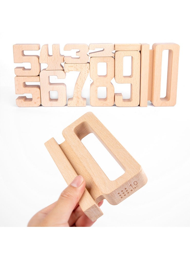 عدد كتل للأطفال الصغار 1-3 سنوات من العمر اللعب التعليمية مونتيسوري التعلم المبكر الرياضيات الطفل التنوير 1-10 نموذج - Image 2
