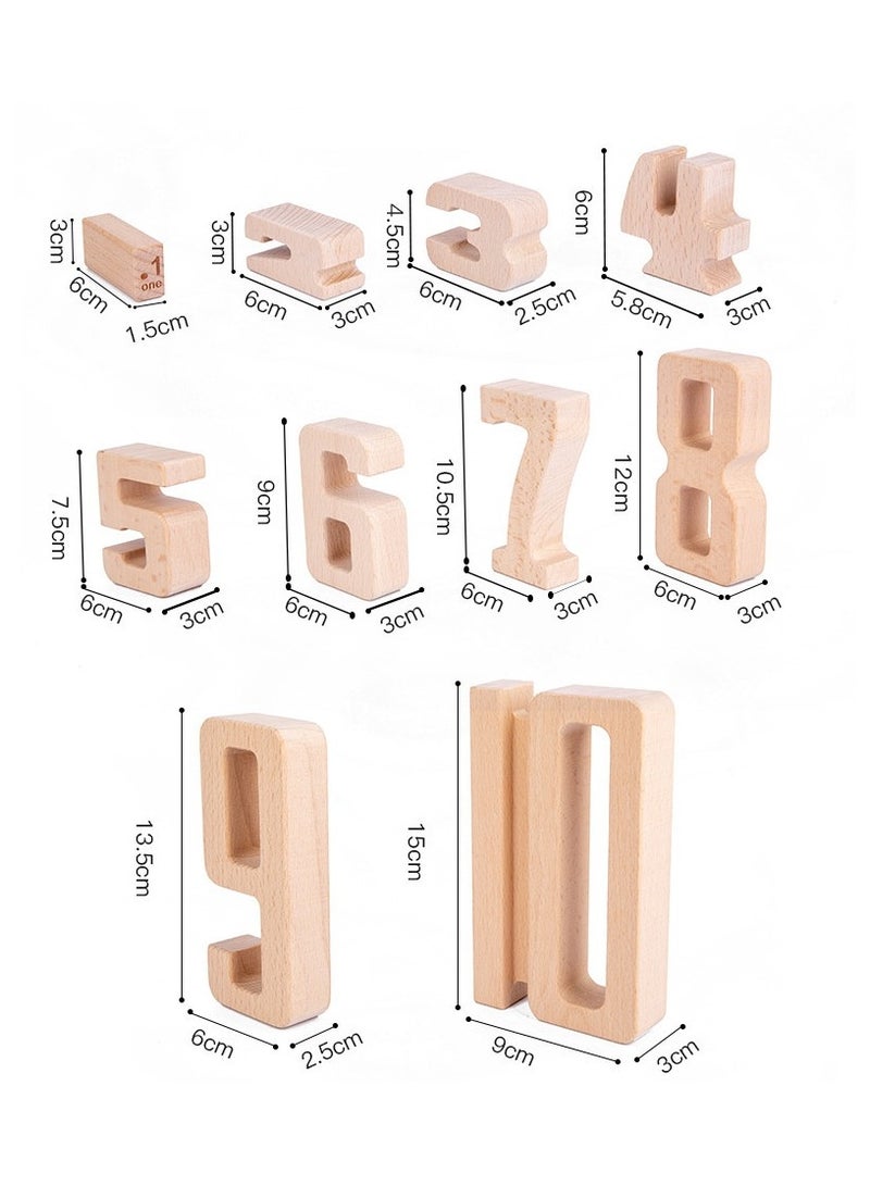 عدد كتل للأطفال الصغار 1-3 سنوات من العمر اللعب التعليمية مونتيسوري التعلم المبكر الرياضيات الطفل التنوير 1-10 نموذج - Image 3