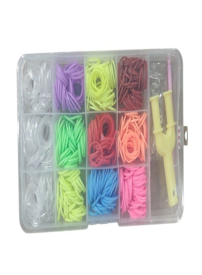 Colourful Loom 12 Bands Set,Loom Rubber Bands for Bracelets, Loom Bands Refill Kit with More Accessories for Friendship Bracelet Making Kit for Kids Girls Gifts  - Image 2