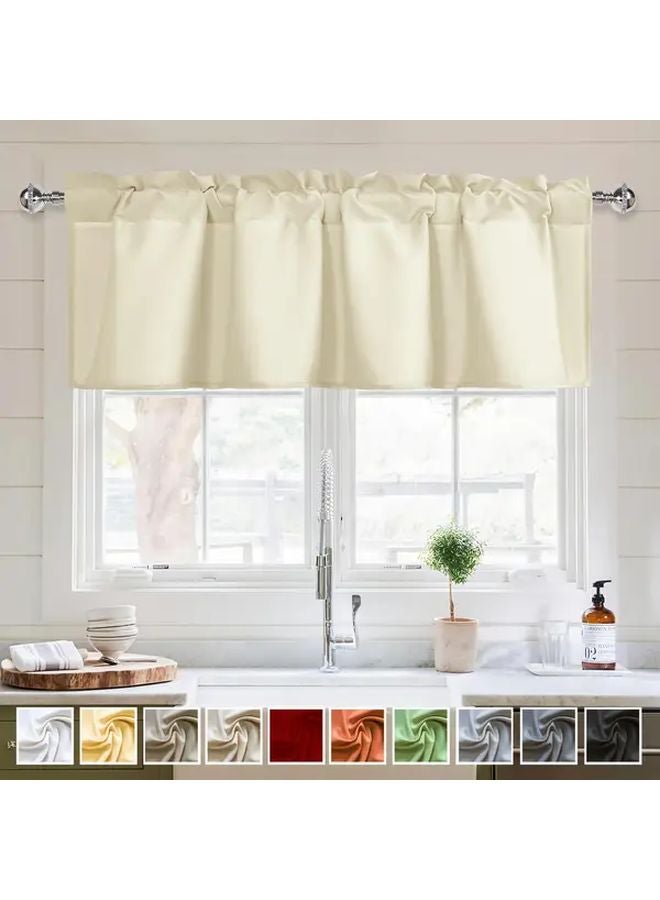 Teal Rustic Polka Dot Sheer Curtain Light Filtering Rod Pocket Design 42W x 12L - Image 2