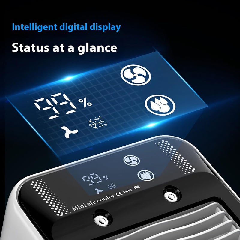 LinJie Portable Cooling Fan Humidifier,Rechargeable Evaporative Air Conditioner Fan, For Room/Bedroom/Office/Camping - Image 3