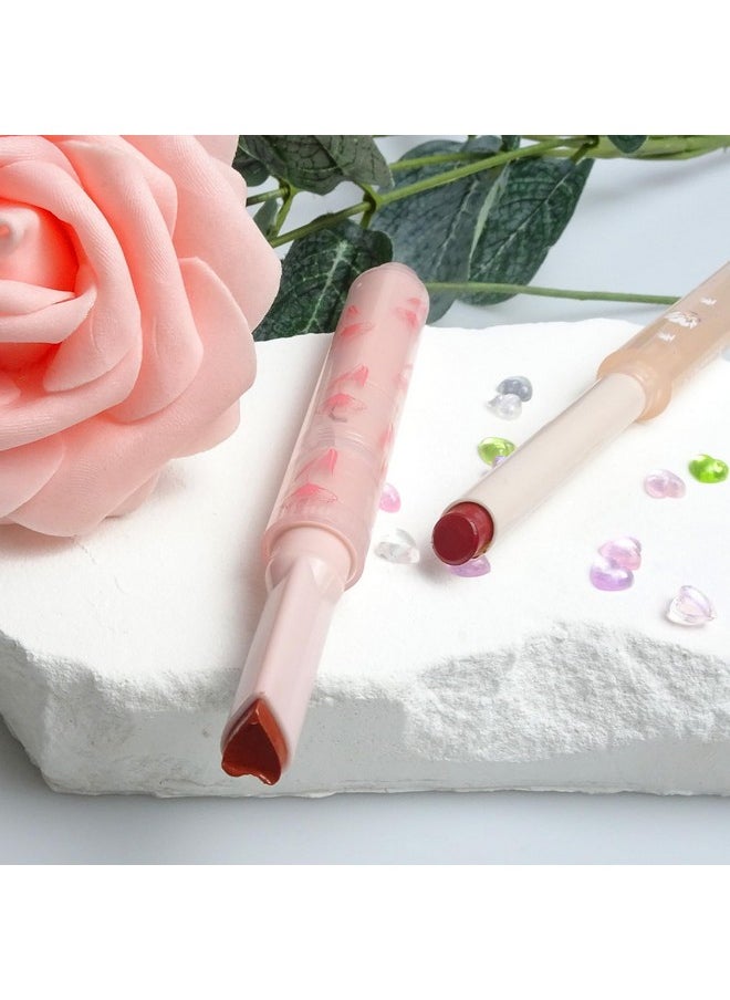 KWOLYKIM - KWOLYKIM 2 Colors Jelly Lipstick & Matte Lipstick, Heart shaped Lip Stain Love Tinted Lip Balm and Velvet Creamy Lip Glaze Hydrating Long lasting Glossy Moisturizing Plumping Lip Makeup - Image 1