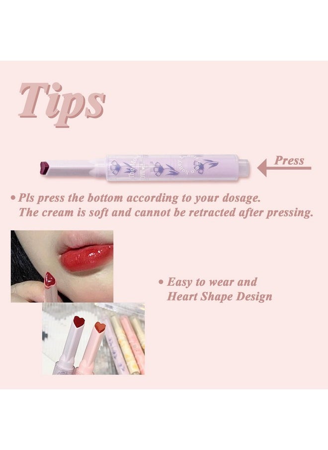 KWOLYKIM - KWOLYKIM 2 Colors Jelly Lipstick & Matte Lipstick, Heart shaped Lip Stain Love Tinted Lip Balm and Velvet Creamy Lip Glaze Hydrating Long lasting Glossy Moisturizing Plumping Lip Makeup - Image 1