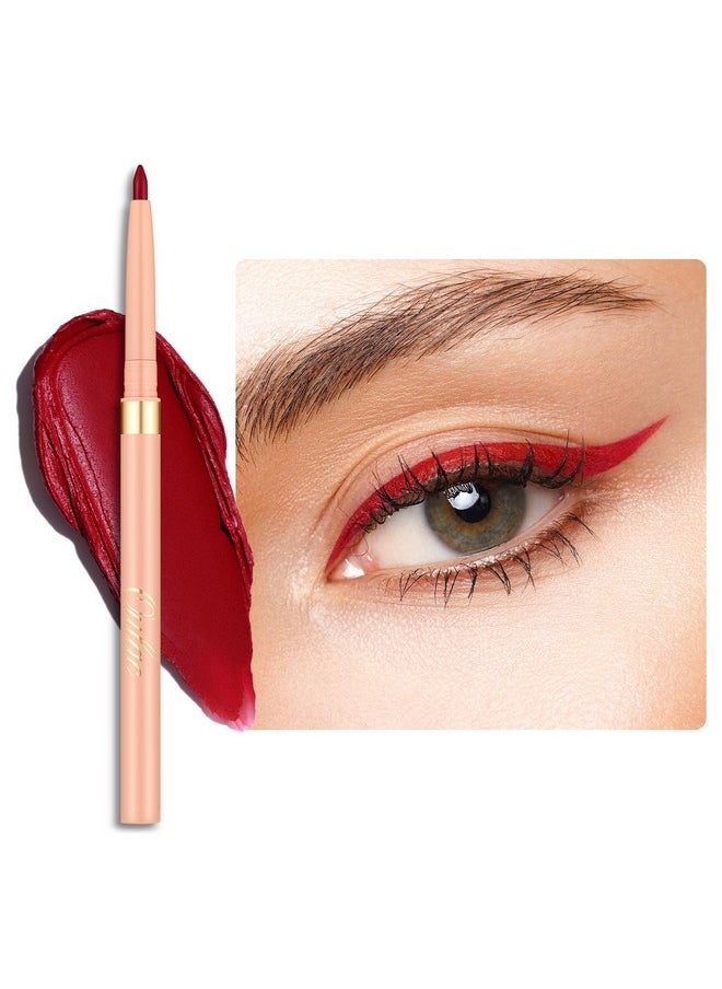 Oulac Oulac Red Eyeliner Pencil Retractable 2in1 Waterproof Eye Liner and Lip Liners, Smooth and Creamy, Long Lasting Matte Finish, Vegan & Cruelty-Free, 07 Cherry  - Image 1