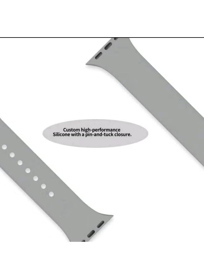 Fashionable Silicone Strap for Apple Watch - Gray - Sizes 42-44-45-49-mm - Image 2