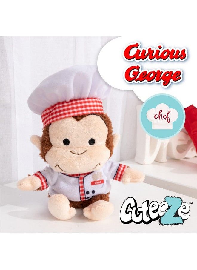 Curious George - Kids Preferred Cuteeze Monkey Stuffed Animal Plush Cooking Chef Toys Soft Cuddle Plushie Gifts For Baby And Toddler Boys And Girls 7 Inches - Image 1