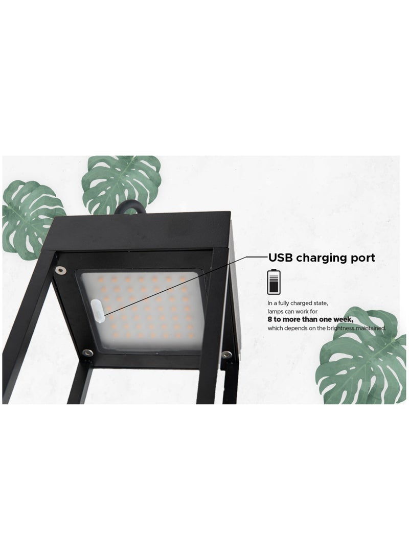 Rafeed RAFEED LED Rechargeable Dimmable Outdoor Indoor Lamp Black (LM30447)  - Image 2