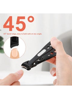 BEZOX Thick Nail Clipper With Slant Curved Blade - Seniors Toenail Clippers For Thick And Ingrown Nails, Fingernail Clippers With Built-In Nail File And Storage Pouch - Matte Black  - Image 4