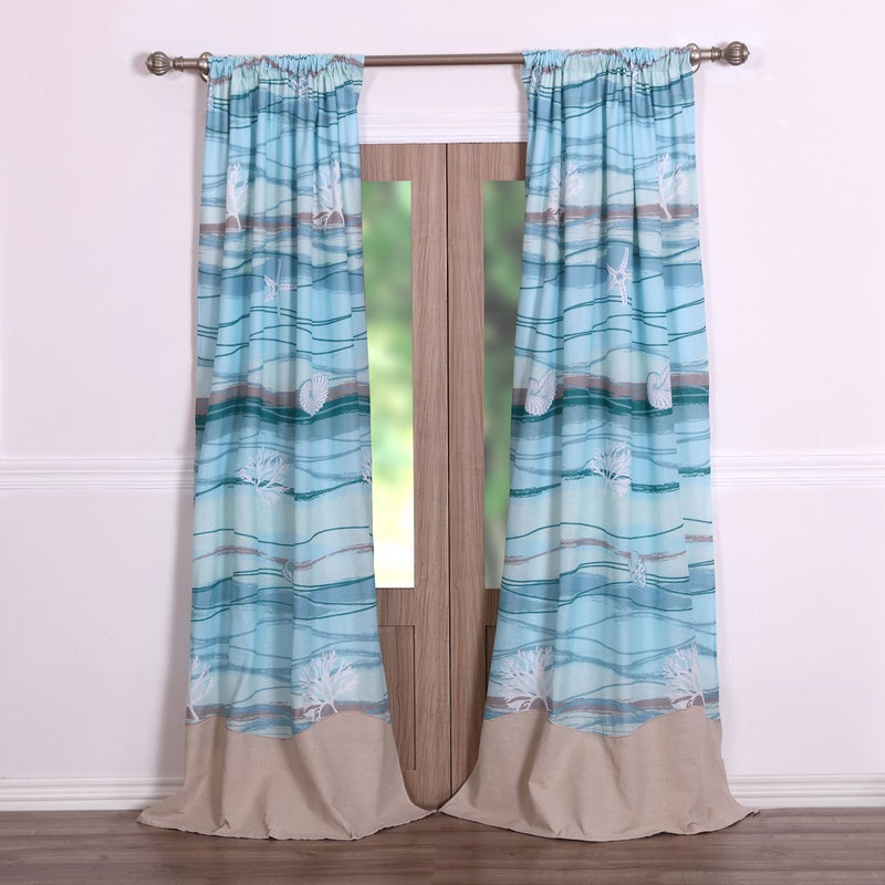 Greenland Home Fashions Greenland Home Maui Window Treatment Blue 42 x 84 