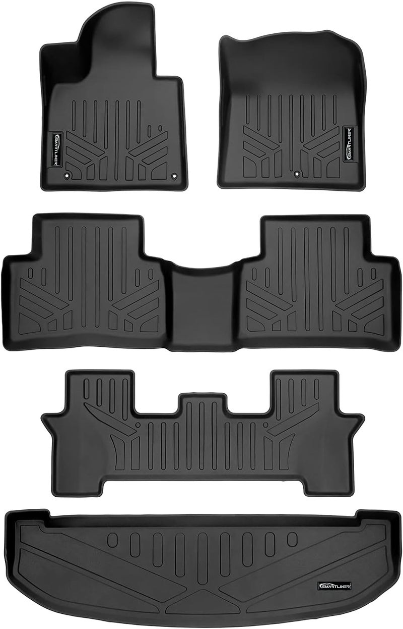 SMARTLINER Custom Fit 3 Row Floor Mats & Cargo Liner for 2021 Kia Sorento (2nd Row Bench Seat) - Image 1