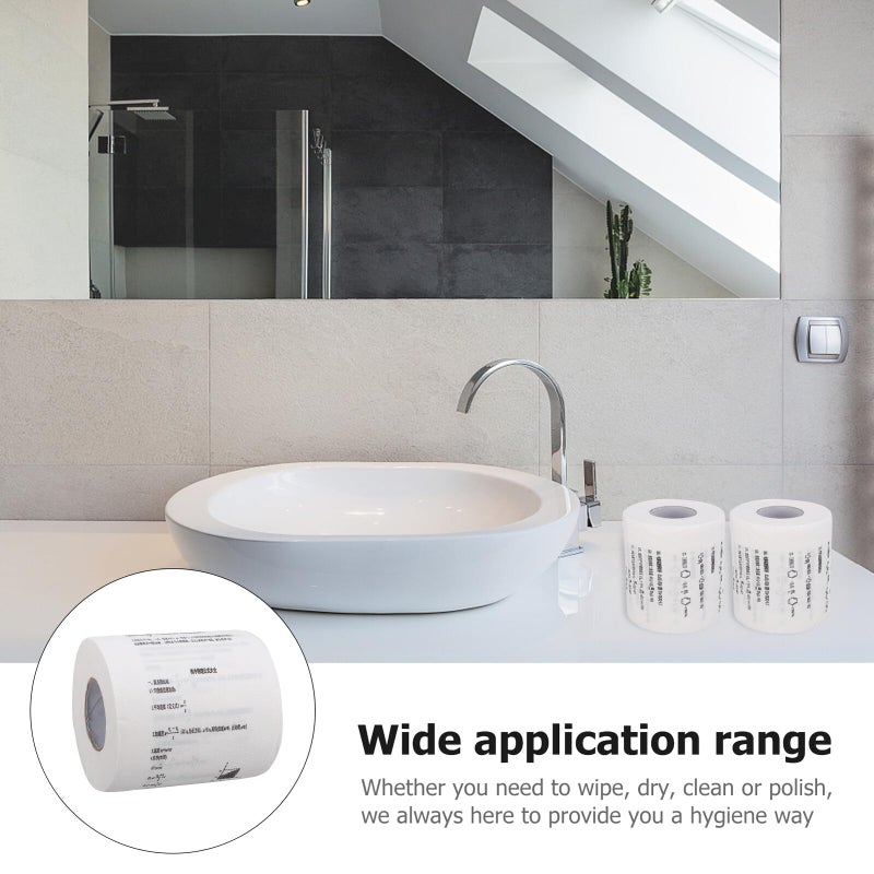 4 لفات ورق تواليت بتصميم علمي بصيغ كيميائية وفيزيائية آمنة المواد - Image 3