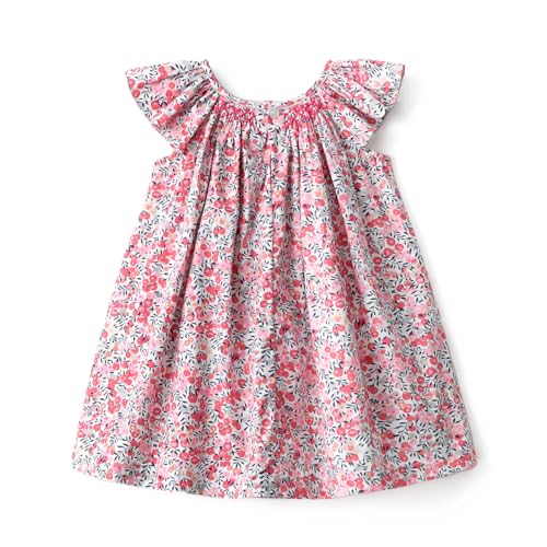 Simplee kids Baby Girls Summer Casual Dresses Toddler Floral Print Sundress Princess Dress Pink 4T - Image 3