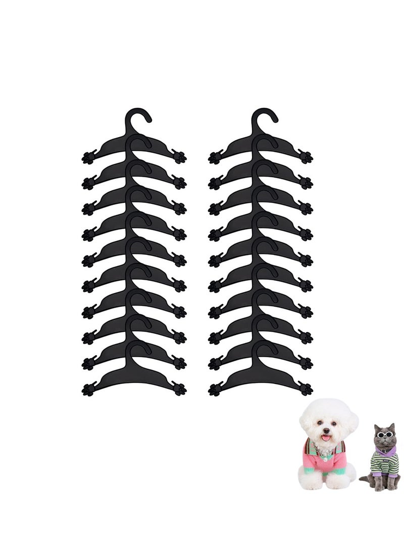 KASTWAVE Pet Clothes Hanger, 10Pcs Plastic Anti- Skid Pet Clothes Rack, Lovely Flexible Strong Paw Print Mini Pet Hangers Dog Clothes Accessories for Dog Pet Puppy Cat Clothes - Image 1