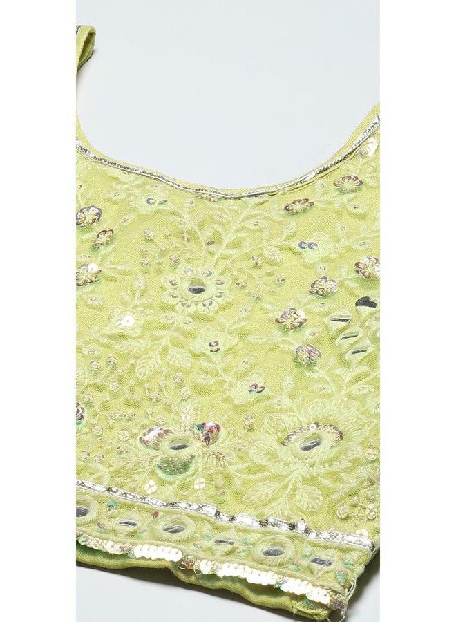 BIBA GIRL SOLID; EMBROIDRED SHORT_KURTA KID(KW5368_GREEN_9) - Image 2