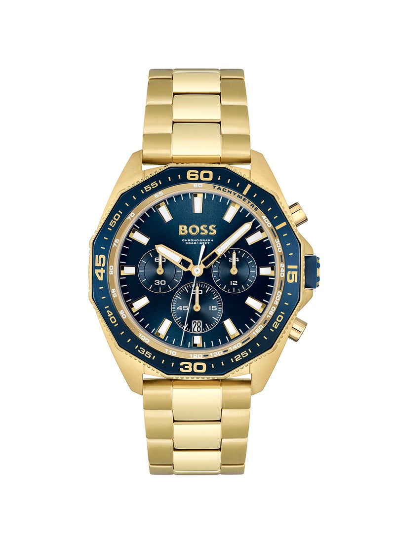 HUGO BOSS ساعة يد رجالية كرونوغراف دائرية الشكل من الستانلس ستيل 1513973 - 44 ملم  - Image 1