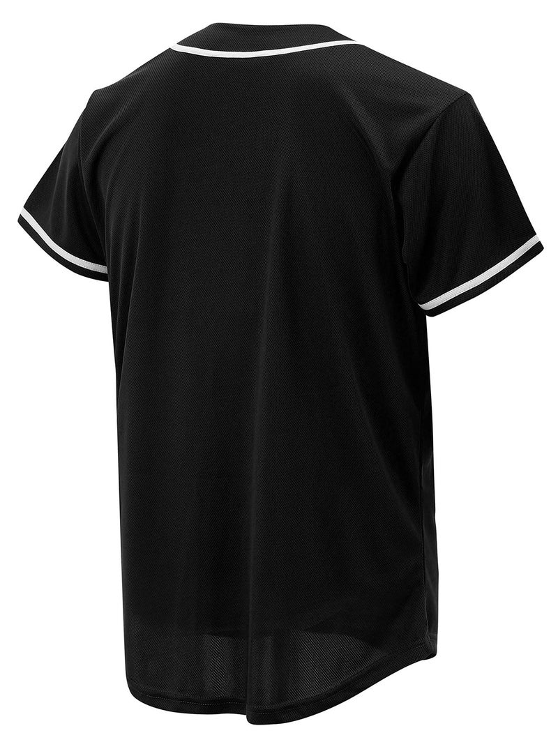 Atonmore Baseball Jersey for Men and Women, Baseball Shirts for Custom Button up Shirt,Hipster Hip Hop Sports Uniforms(Black,S) - Image 4
