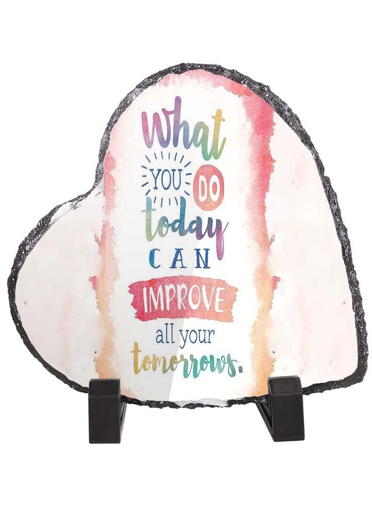 Service Zone Protective Printed White Heart Shape Marble Photo Frame for Table Top What You Do Today Can Improve All Your Tomorrows 